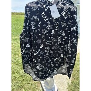 NWT BFF Women Shirt Blouse color Black & White Free size